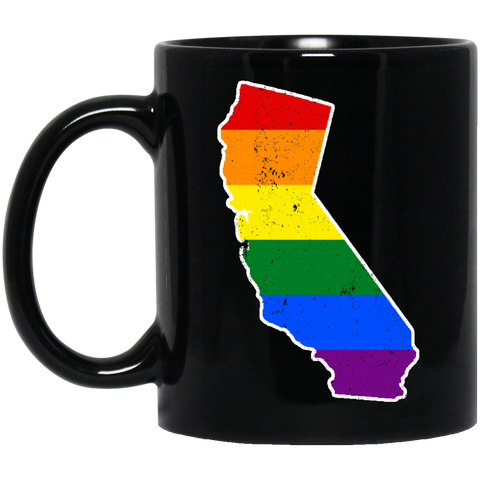 California Rainbow Flag LGBT Community Pride LGBT Shirts  BM11OZ 11 oz. Black Mug