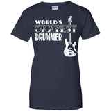 Drummer Gift Worlds Okayest Drummer T Shirt  G200L Gildan Ladies' 100% Cotton T-Shirt