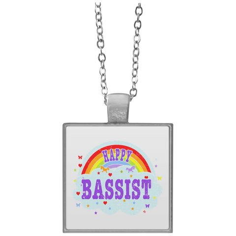 Happy-Bassist-Gift-Bass-Player-T-Gift Bass Gift  UN4684 Square Necklace