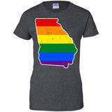 Georgia Rainbow Flag LGBT Community Pride LGBT Shirts  G200L Gildan Ladies' 100% Cotton T-Shirt