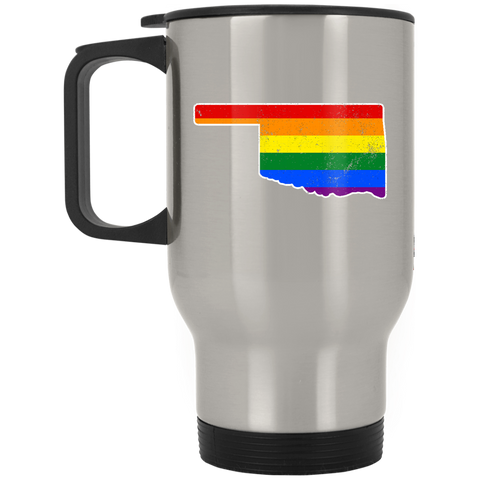 Oklahoma Rainbow Flag LGBT Community Pride LGBT Shirts  XP8400S Silver Stainless Travel Mug