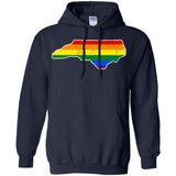North Carolina Rainbow Flag LGBT Community Pride LGBT Shirt  G185 Gildan Pullover Hoodie 8 oz.