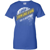 Run Like A Girl Try Keep Up Running Gag Gift  G200L Gildan Ladies' 100% Cotton T-Shirt