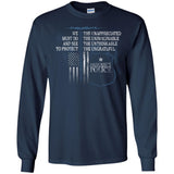 Massachusetts Police Shirt Police Retirement Gifts Police Prayer  G240 Gildan LS Ultra Cotton T-Shirt