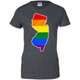 New Jersey Rainbow Flag LGBT Community Pride LGBT Shirts  G200L Gildan Ladies' 100% Cotton T-Shirt