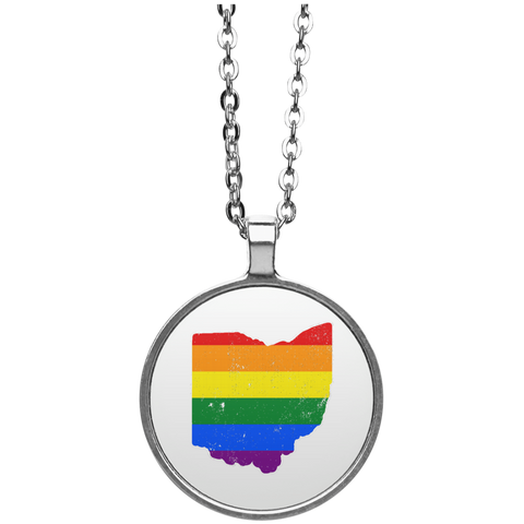 Ohio Rainbow Flag LGBT Community Pride LGBT Shirts  UN4686 Circle Necklace