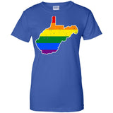 West Virginia Rainbow Flag LGBT Community Pride LGBT Shirts  G200L Gildan Ladies' 100% Cotton T-Shirt