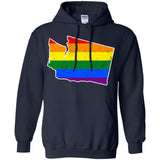 Washington Rainbow Flag LGBT Community Pride LGBT Shirts  G185 Gildan Pullover Hoodie 8 oz.