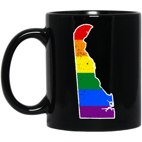 Delaware Rainbow Flag LGBT Community Pride LGBT Shirts  BM11OZ 11 oz. Black Mug