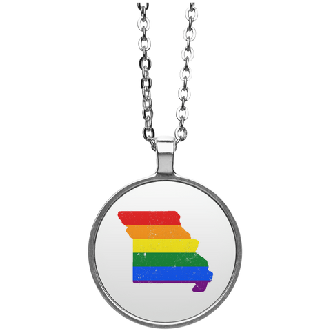 Missouri Rainbow Flag LGBT Community Pride LGBT Shirts  UN4686 Circle Necklace