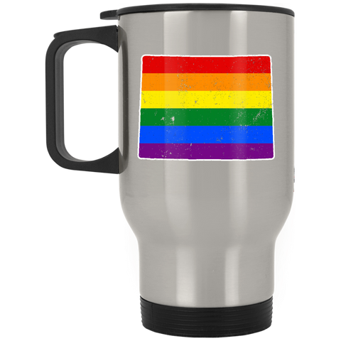 Wyoming Rainbow Flag LGBT Community Pride LGBT Shirts  XP8400S Silver Stainless Travel Mug