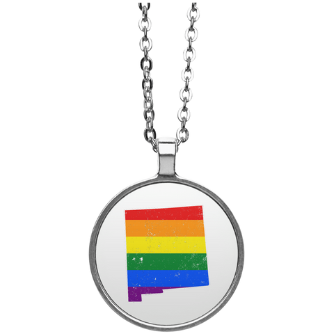 New Mexico Rainbow Flag LGBT Community Pride LGBT Shirts  UN4686 Circle Necklace