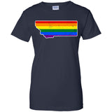Montana Rainbow Flag LGBT Community Pride LGBT Shirts  G200L Gildan Ladies' 100% Cotton T-Shirt