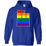 Utah Rainbow Flag LGBT Community Pride LGBT Shirts  G185 Gildan Pullover Hoodie 8 oz.