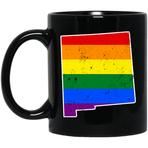 New Mexico Rainbow Flag LGBT Community Pride LGBT Shirts  BM11OZ 11 oz. Black Mug