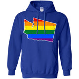 Washington Rainbow Flag LGBT Community Pride LGBT Shirts  G185 Gildan Pullover Hoodie 8 oz.