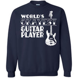 Worlds Okayest Guitar Player T Shirt Guitar Player Gift  G180 Gildan Crewneck Pullover Sweatshirt  8 oz.