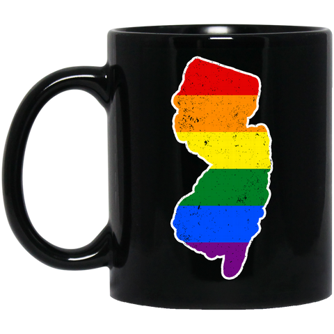 New Jersey Rainbow Flag LGBT Community Pride LGBT Shirts  BM11OZ 11 oz. Black Mug