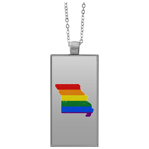 Missouri Rainbow Flag LGBT Community Pride LGBT Shirts  UN4682 Rectangle Necklace
