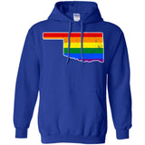 Oklahoma Rainbow Flag LGBT Community Pride LGBT Shirts  G185 Gildan Pullover Hoodie 8 oz.
