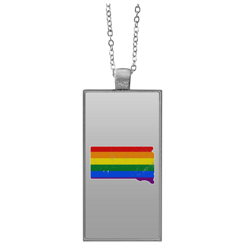 South Dakota Rainbow Flag LGBT Community Pride LGBT Shirts  UN4682 Rectangle Necklace