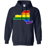 New York Rainbow Flag LGBT Community Pride LGBT Shirts  G185 Gildan Pullover Hoodie 8 oz.