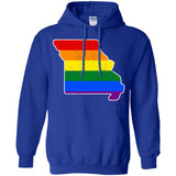 Missouri Rainbow Flag LGBT Community Pride LGBT Shirts  G185 Gildan Pullover Hoodie 8 oz.