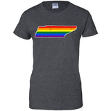 Tennessee Rainbow Flag LGBT Community Pride LGBT Shirts  G200L Gildan Ladies' 100% Cotton T-Shirt