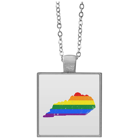Kentucky Rainbow Flag LGBT Community Pride LGBT Shirts  UN4684 Square Necklace