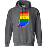 Indiana Rainbow Flag LGBT Community Pride LGBT Shirts  G185 Gildan Pullover Hoodie 8 oz.