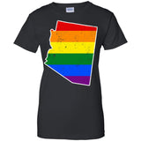 Arizona Rainbow Flag LGBT Community Pride LGBT Shirts  G200L Gildan Ladies' 100% Cotton T-Shirt
