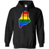 Maine Rainbow Flag LGBT Community Pride LGBT Shirts  G185 Gildan Pullover Hoodie 8 oz.