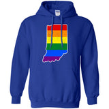 Indiana Rainbow Flag LGBT Community Pride LGBT Shirts  G185 Gildan Pullover Hoodie 8 oz.