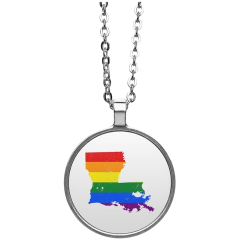 Louisiana Rainbow Flag LGBT Community Pride LGBT Shirts  UN4686 Circle Necklace