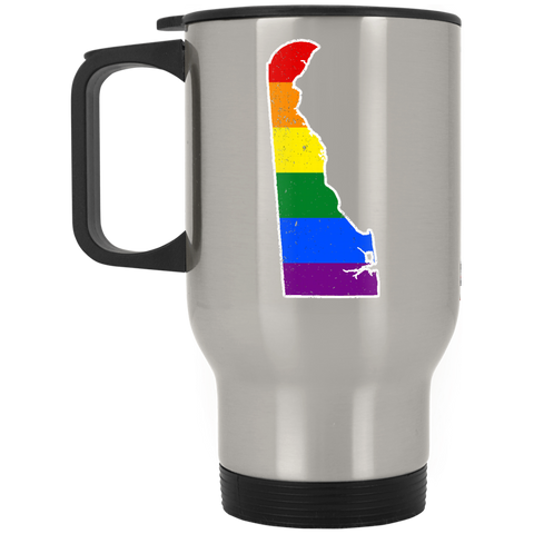 Delaware Rainbow Flag LGBT Community Pride LGBT Shirts  XP8400S Silver Stainless Travel Mug