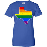 Texas Rainbow Flag LGBT Community Pride LGBT Shirts  G200L Gildan Ladies' 100% Cotton T-Shirt