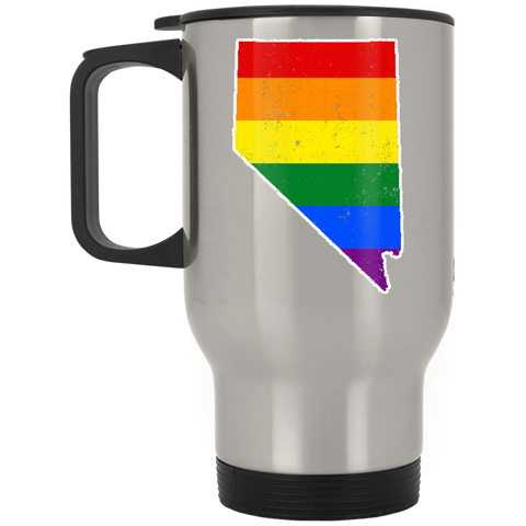 Nevada Rainbow Flag LGBT Community Pride LGBT Shirts  XP8400S Silver Stainless Travel Mug