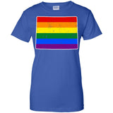 Wyoming Rainbow Flag LGBT Community Pride LGBT Shirts  G200L Gildan Ladies' 100% Cotton T-Shirt