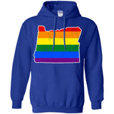 Oregon Rainbow Flag LGBT Community Pride LGBT Shirts  G185 Gildan Pullover Hoodie 8 oz.