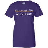 Live-Laugh-Play-Pickleball-Shirt Pickleball Gift  G200L Gildan Ladies' 100% Cotton T-Shirt