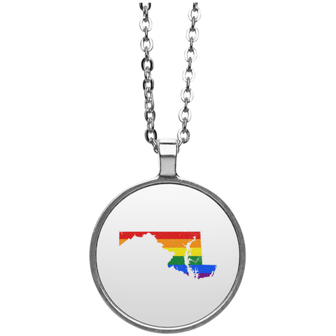 Maryland Rainbow Flag LGBT Community Pride LGBT Shirts  UN4686 Circle Necklace