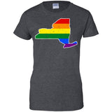 New York Rainbow Flag LGBT Community Pride LGBT Shirts  G200L Gildan Ladies' 100% Cotton T-Shirt