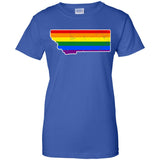 Montana Rainbow Flag LGBT Community Pride LGBT Shirts  G200L Gildan Ladies' 100% Cotton T-Shirt
