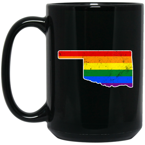 Oklahoma Rainbow Flag LGBT Community Pride LGBT Shirts  BM15OZ 15 oz. Black Mug