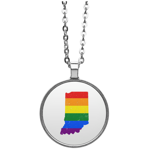 Indiana Rainbow Flag LGBT Community Pride LGBT Shirts  UN4686 Circle Necklace
