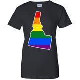 Idaho Rainbow Flag LGBT Community Pride LGBT Shirts  G200L Gildan Ladies' 100% Cotton T-Shirt
