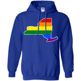 New York Rainbow Flag LGBT Community Pride LGBT Shirts  G185 Gildan Pullover Hoodie 8 oz.