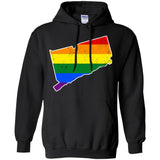 Connecticut Rainbow Flag LGBT Community Pride LGBT Shirts  G185 Gildan Pullover Hoodie 8 oz.