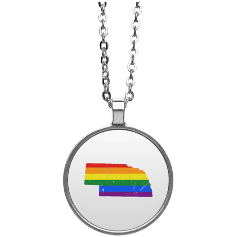 Nebraska Rainbow Flag LGBT Community Pride LGBT Shirts  UN4686 Circle Necklace