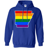 Arkansas Rainbow Flag LGBT Community Pride LGBT Shirts  G185 Gildan Pullover Hoodie 8 oz.